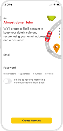 Étape 2 : Créez un compte dans l'Appli Shell