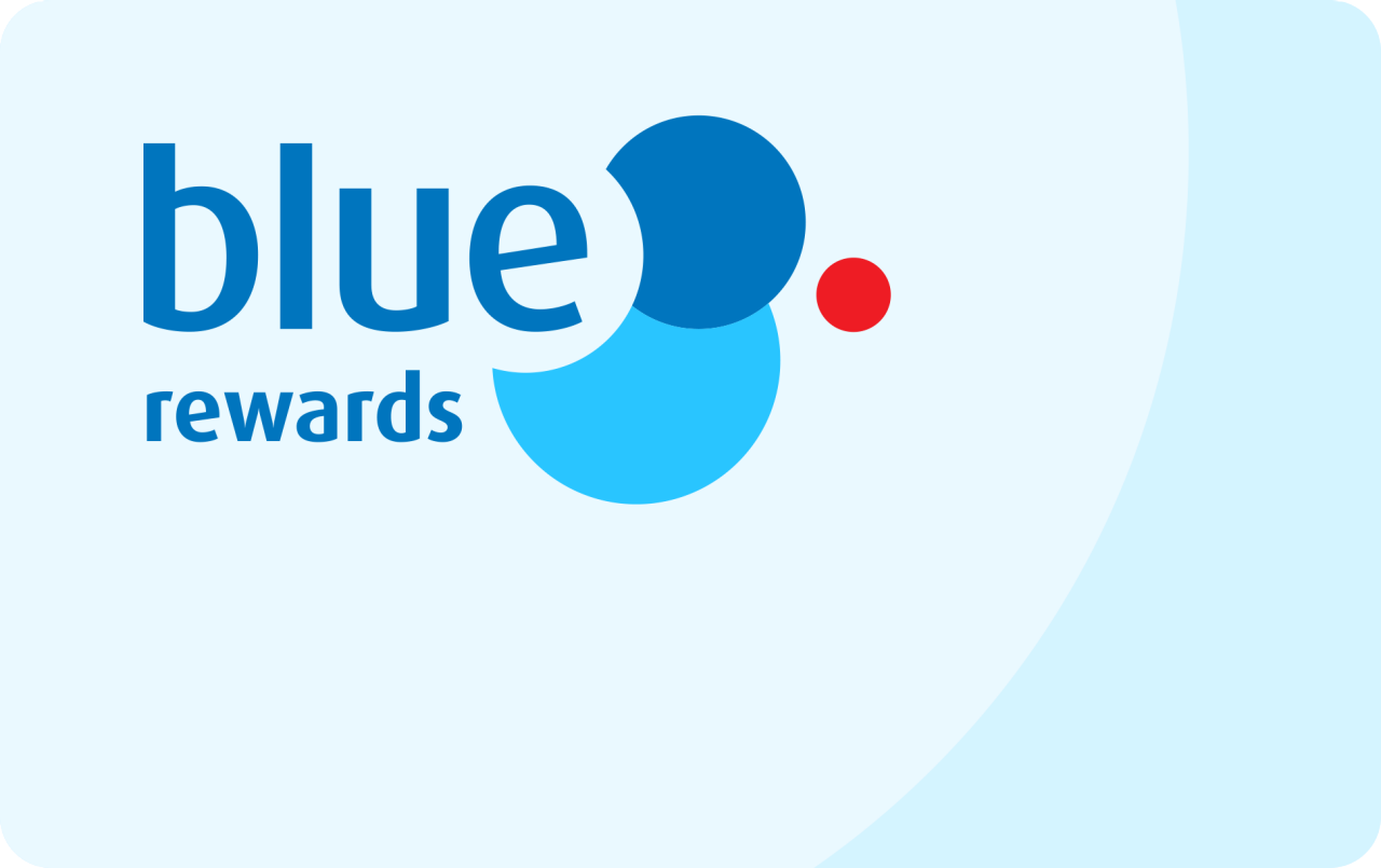 Back of blue card